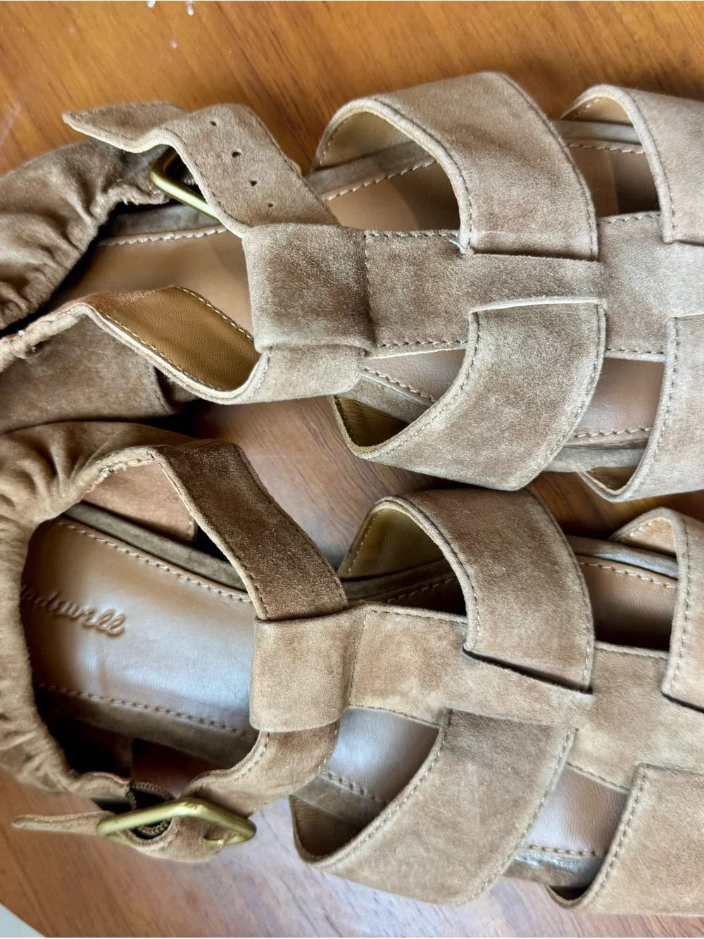 NWT Madewell Women's Suede Fisherman Sandals Chestnut Brown size 8 (fits best 9)